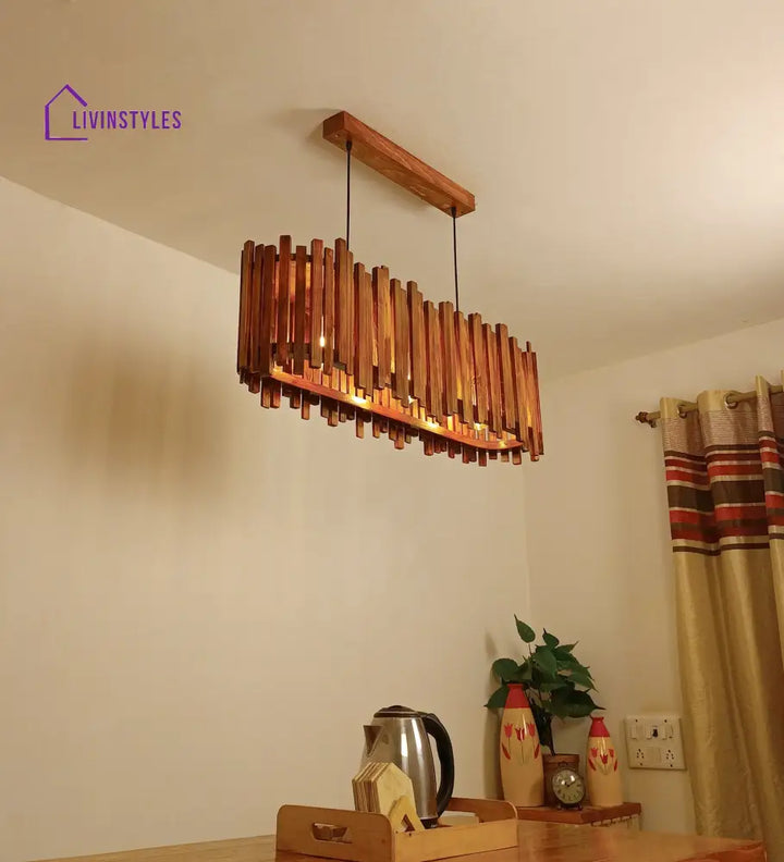 Palisade 36 Centrum Brown Wooden 3 Series Hanging Lamp Lamps