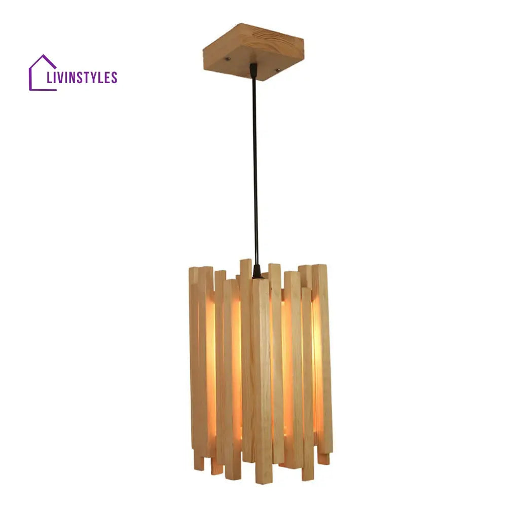 Palisade Beige Wooden Single Hanging Lamp Lamps