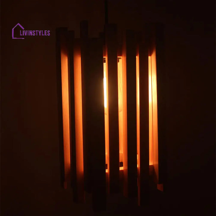 Palisade Beige Wooden Single Hanging Lamp Lamps