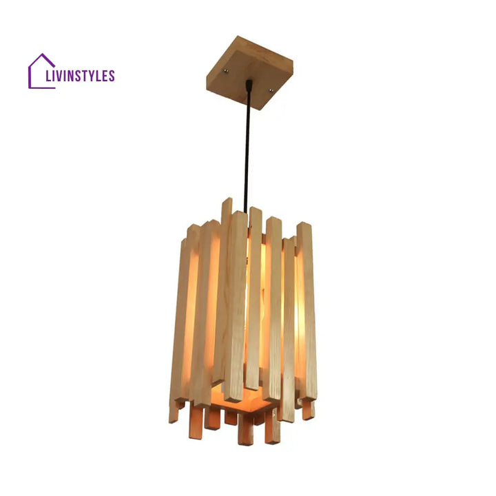 Palisade Beige Wooden Single Hanging Lamp Lamps