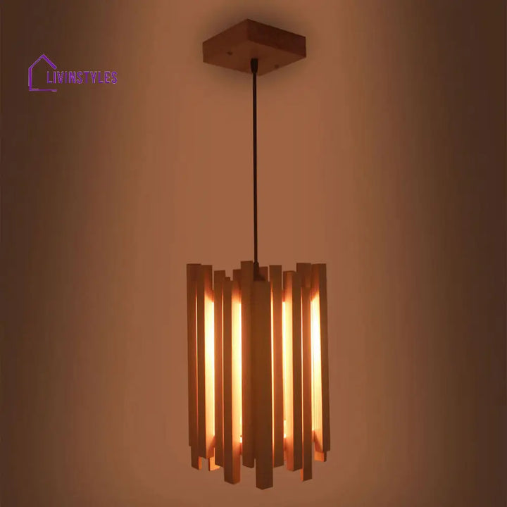 Palisade Beige Wooden Single Hanging Lamp Lamps