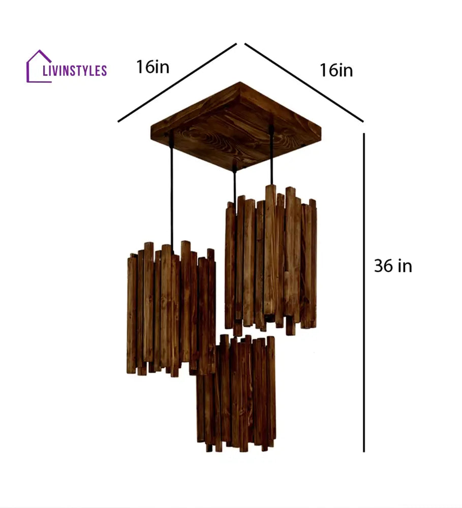 Palisade Brown Wooden Cluster Hanging Lamp Lamps