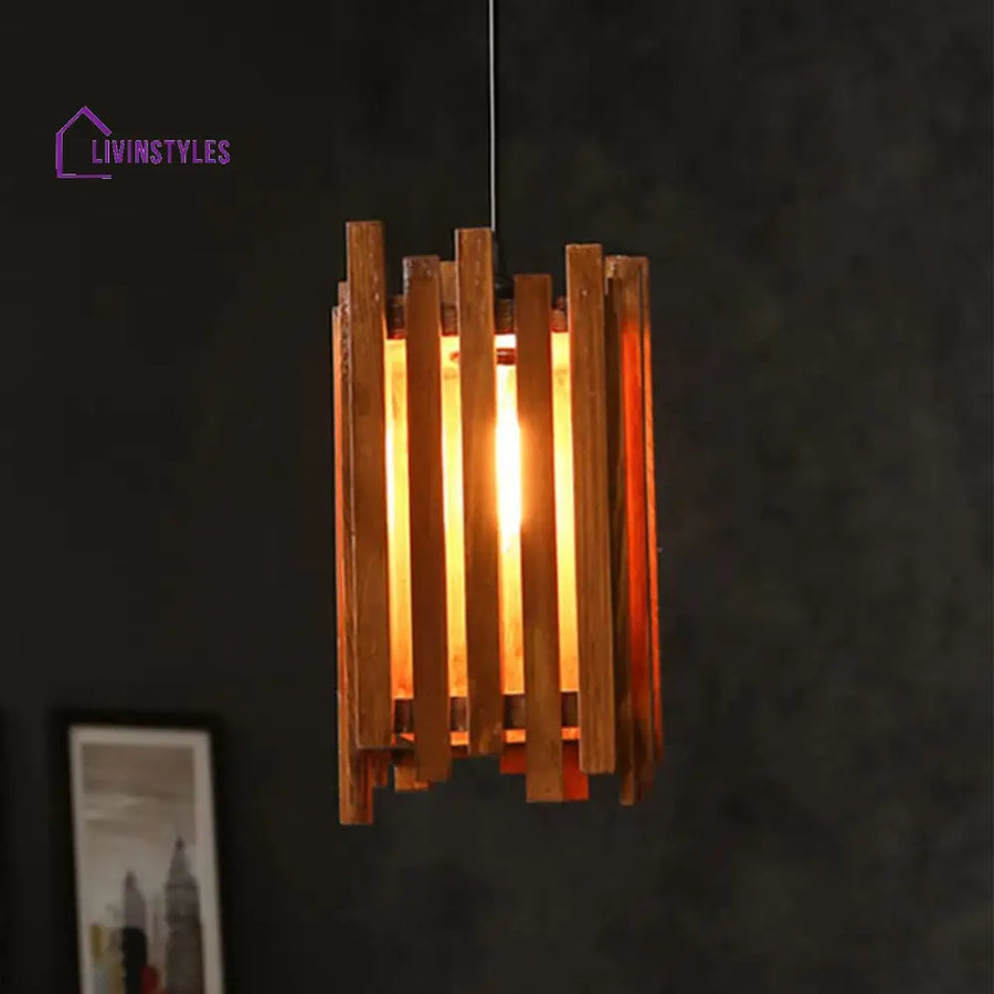 Palisade Brown Wooden Single Hanging Lamp Lamps