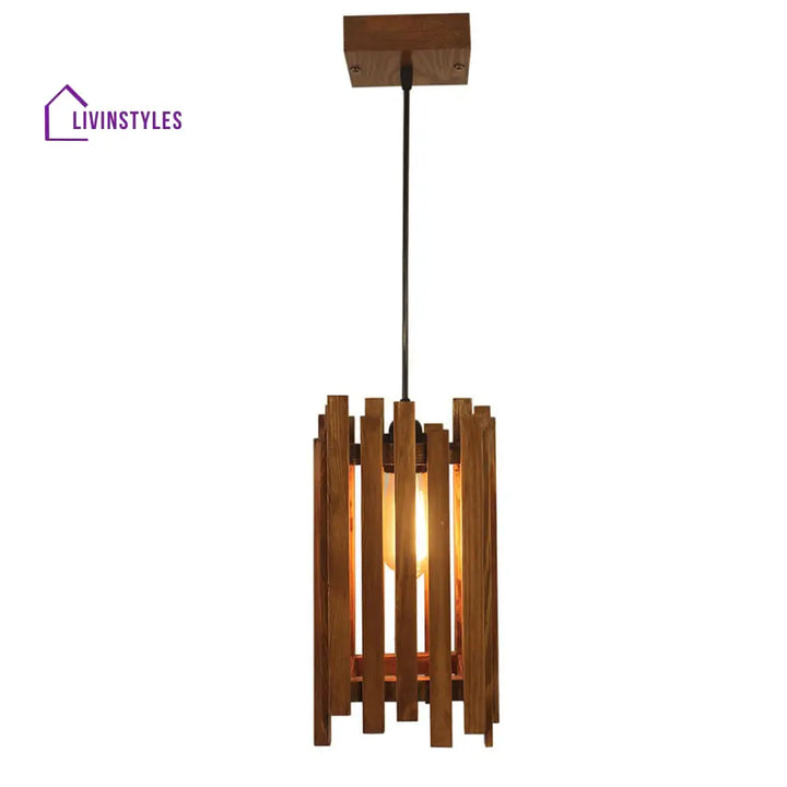 Palisade Brown Wooden Single Hanging Lamp Lamps