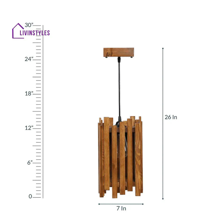 Palisade Brown Wooden Single Hanging Lamp Lamps