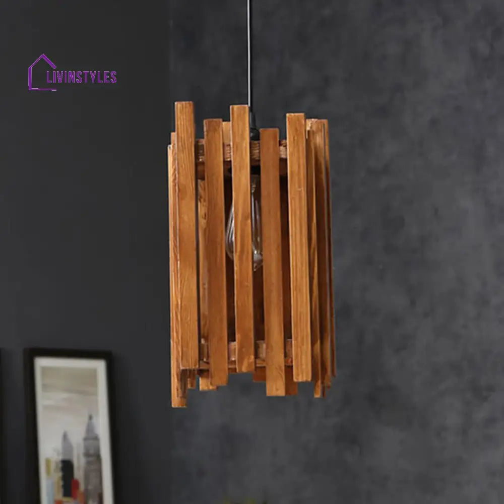 Palisade Brown Wooden Single Hanging Lamp Lamps