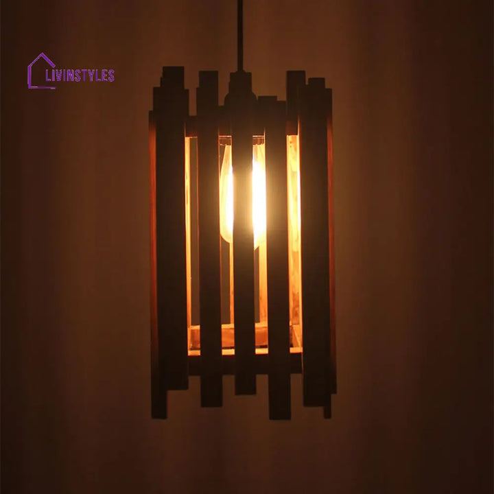 Palisade Brown Wooden Single Hanging Lamp Lamps