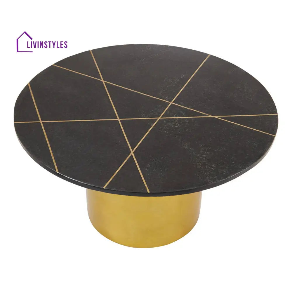 Pallavi Coffee Table With Black Marble Top Living