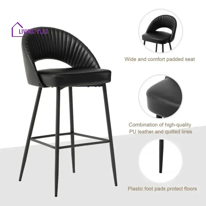 Pankaj Black Elmore Bar Stool