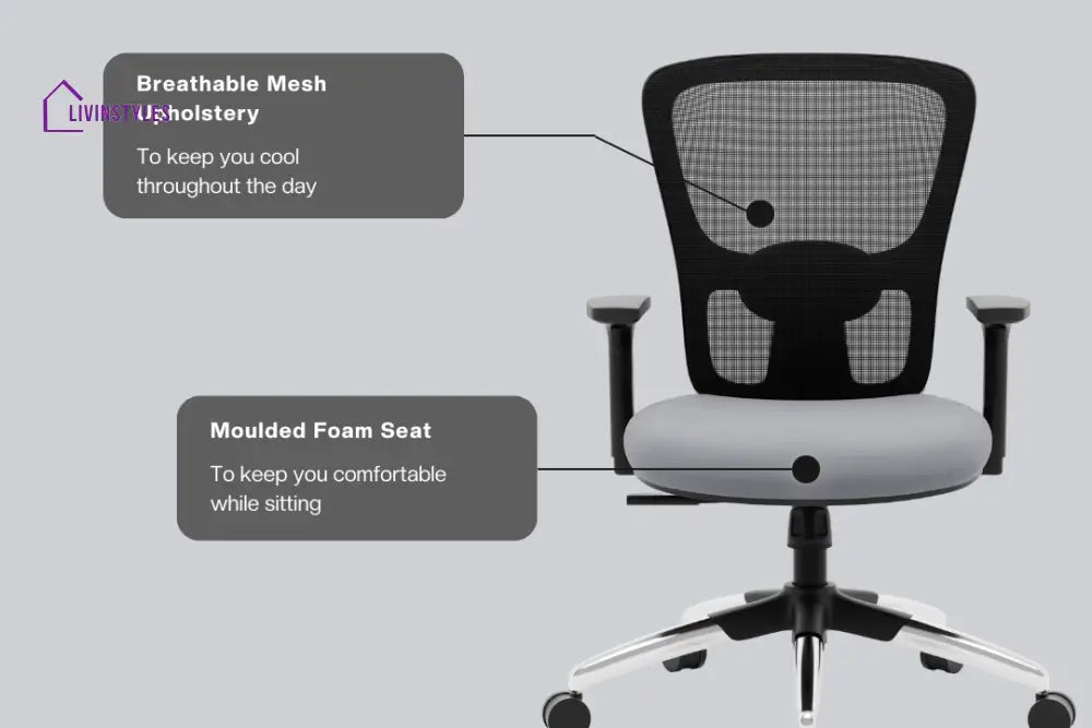 Parikshit Jupiter Superb Mid Back Mesh Office Chair Efficient Chairs