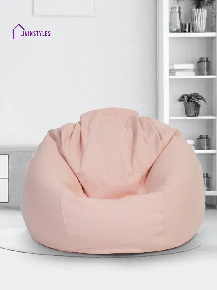 Peach Cotton Xxl Bean Bag Cover