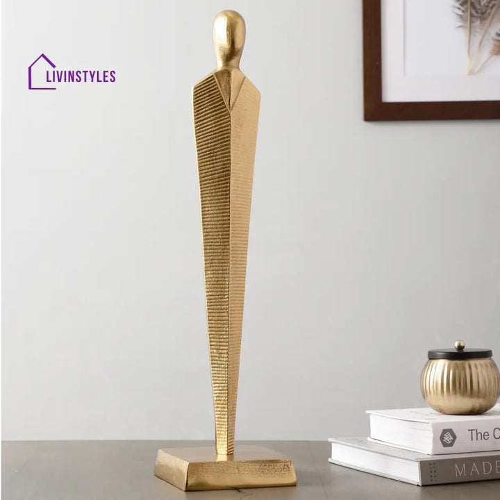 Pedestal Figurine Gold Decorative