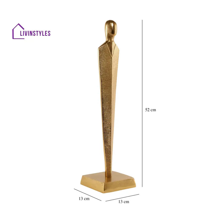 Pedestal Figurine Gold Decorative