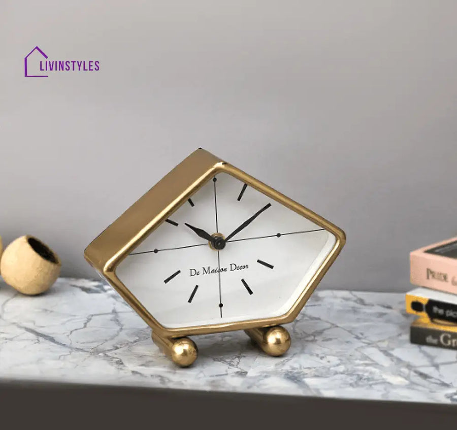 Penta Time Gold Table Clock