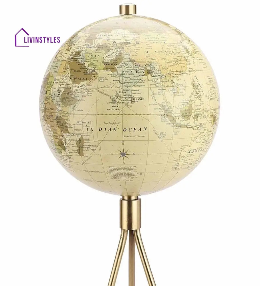 Perched Cream Globe Iron Table Accent