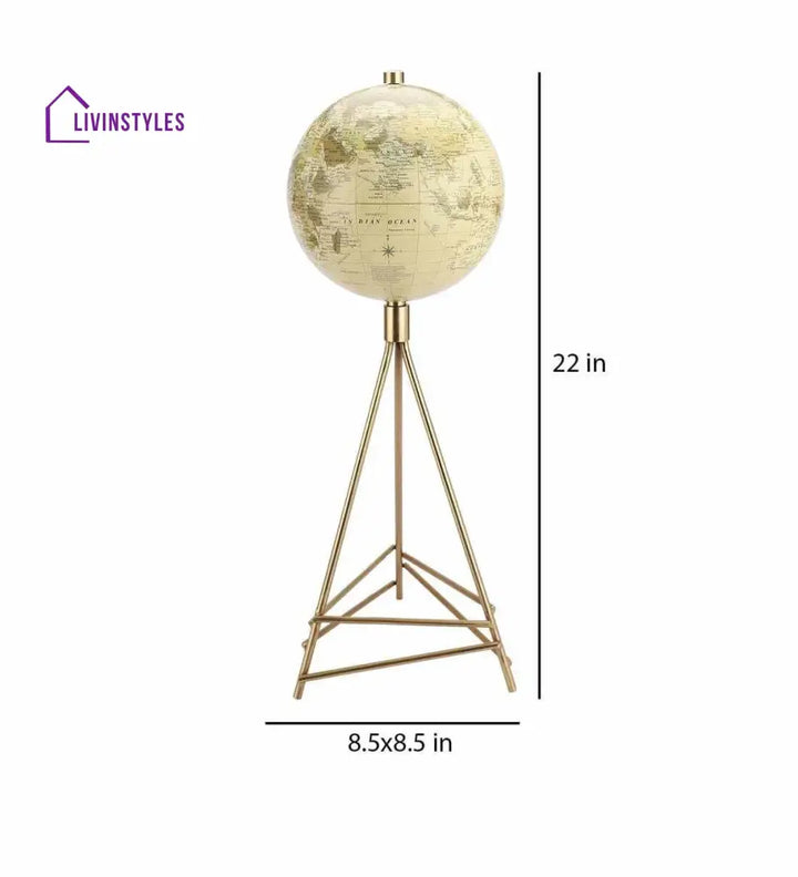 Perched Cream Globe Iron Table Accent