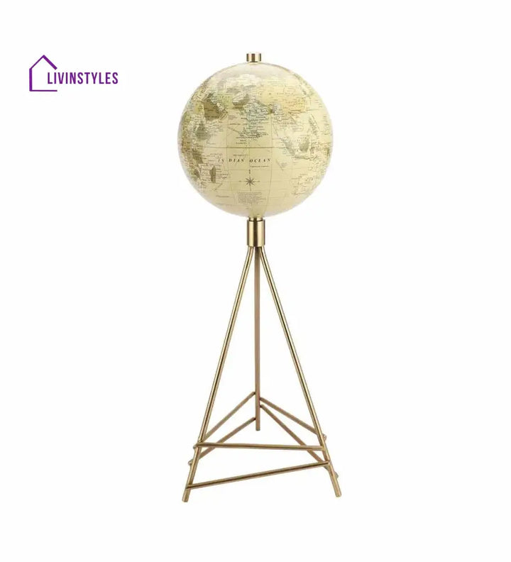 Perched Cream Globe Iron Table Accent