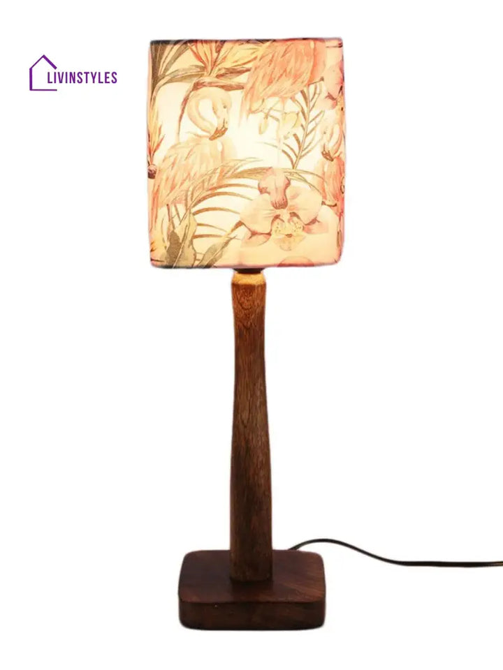 Pink Flamingo Wooden Lamp