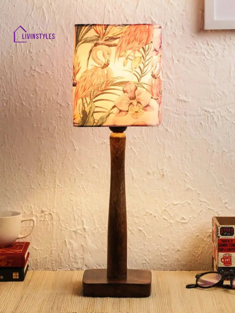 Pink Flamingo Wooden Lamp