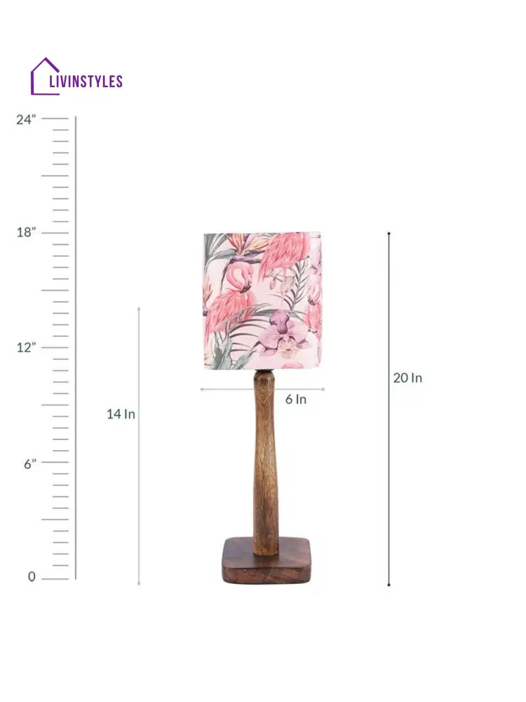 Pink Flamingo Wooden Lamp