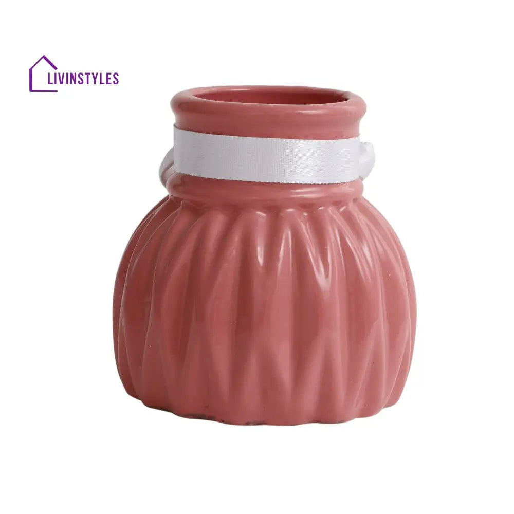 Pink Wavecera Vase Small Alloy Art