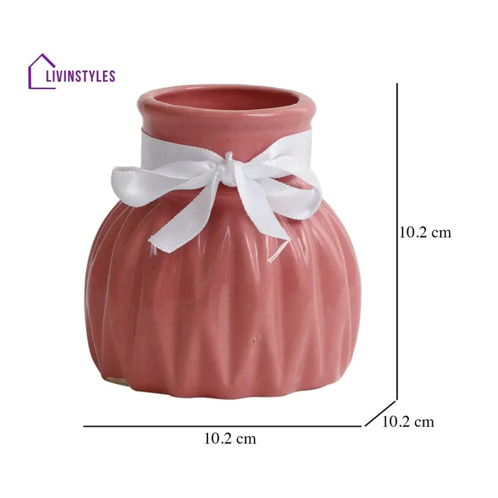 Pink Wavecera Vase Small Alloy Art