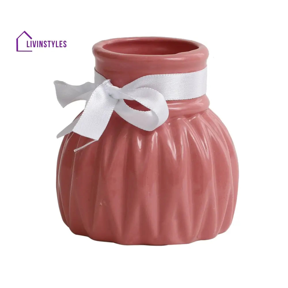 Pink Wavecera Vase Small Alloy Art