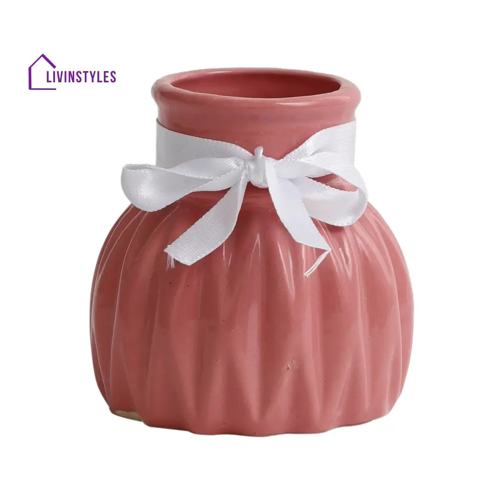 Pink Wavecera Vase Small Alloy Art