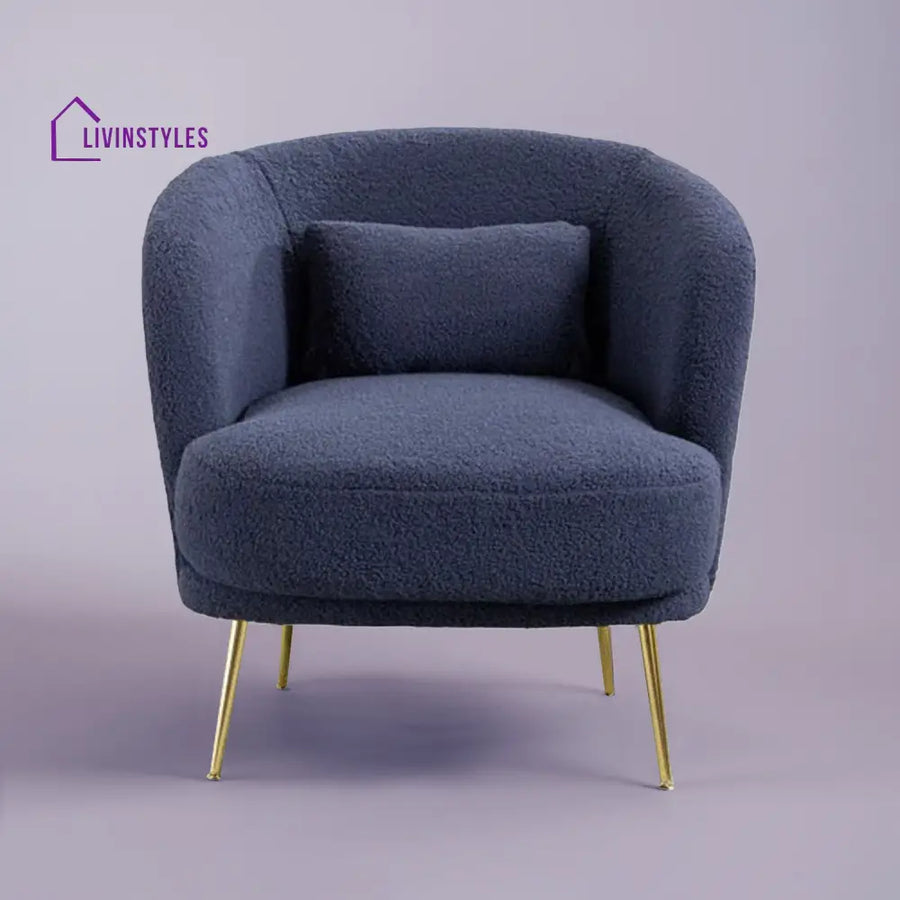 Plush Velvet Accent Chair Blue Furniture