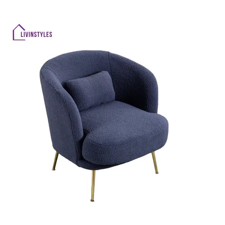 Plush Velvet Accent Chair Blue Furniture