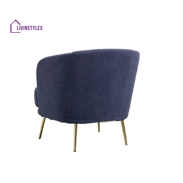 Plush Velvet Accent Chair Blue Furniture