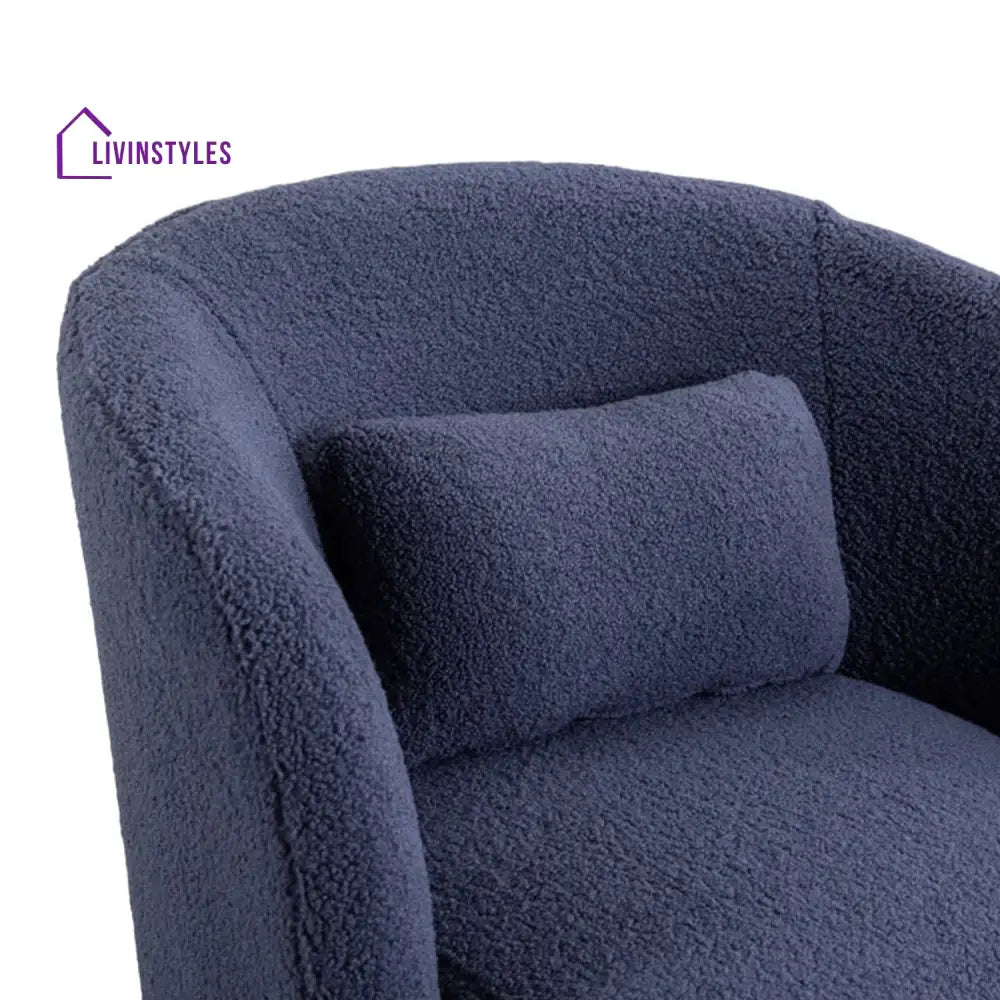 Plush Velvet Accent Chair Blue Furniture