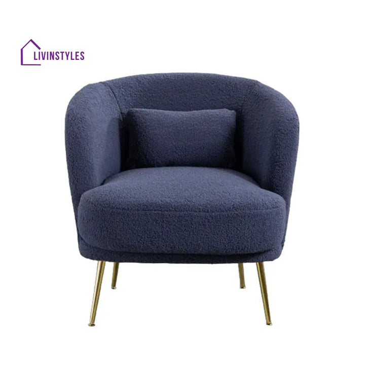 Plush Velvet Accent Chair Blue Furniture