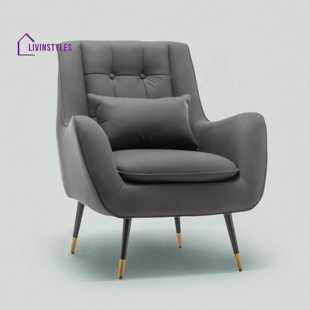 Plush Velvet Accent Chair Grey Furniture