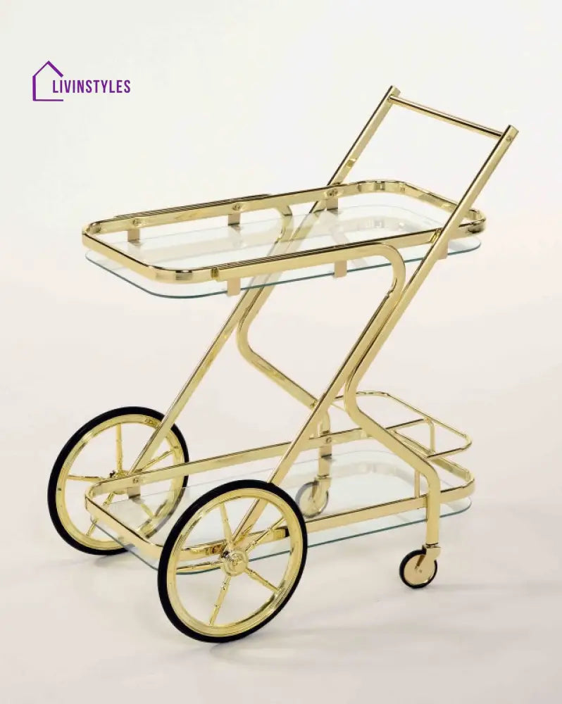 Poorva Bar Trolly | Serving In Stainless Steel With Glass