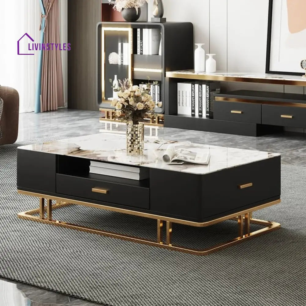 Poorvi Designer Rectangular Centre Table With 3 Drawers