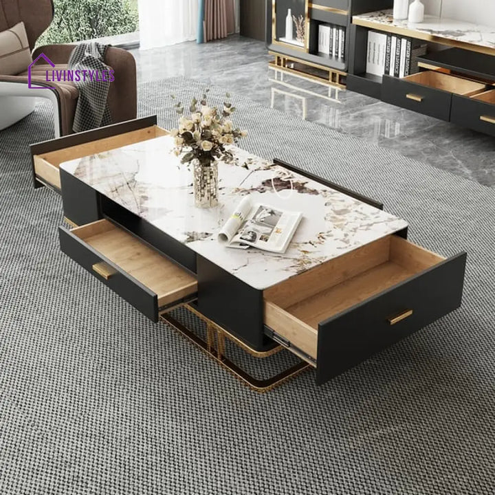 Poorvi Designer Rectangular Centre Table With 3 Drawers