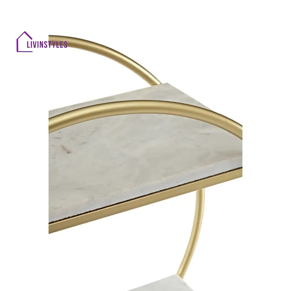 Pranav Metal And Marble Bookcase