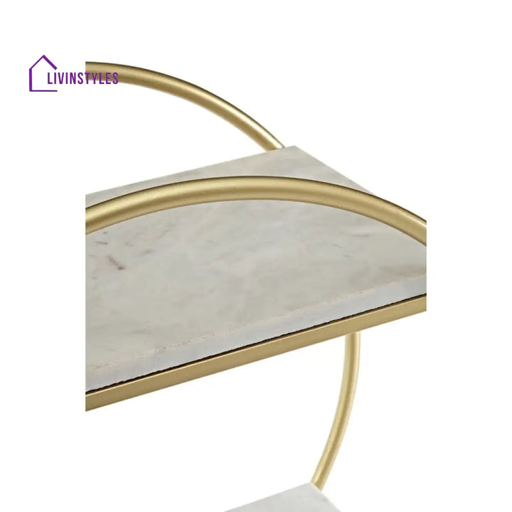 Pranav Metal And Marble Bookcase