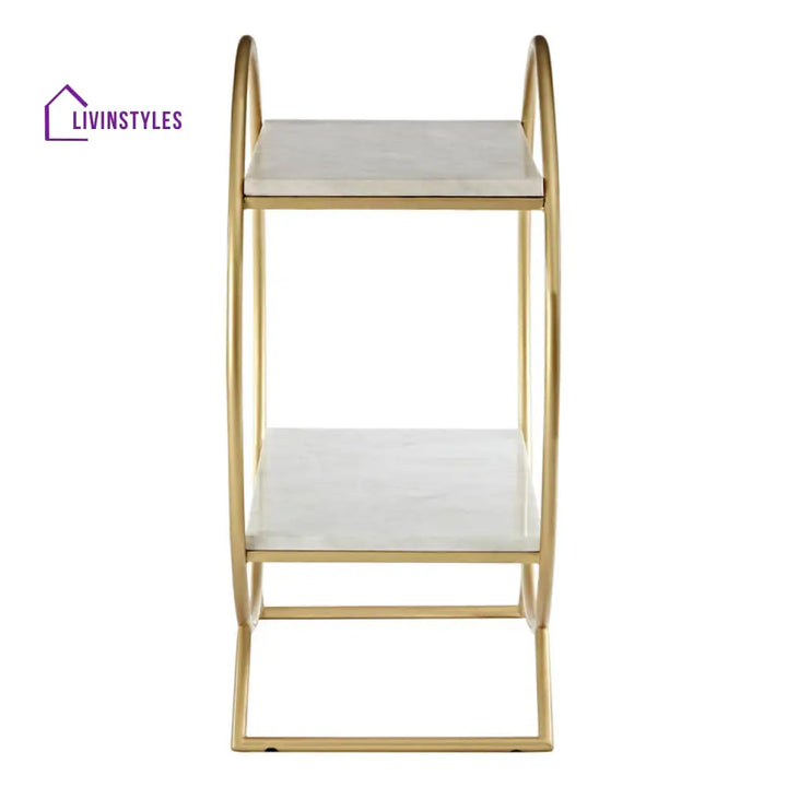 Pranav Metal And Marble Bookcase