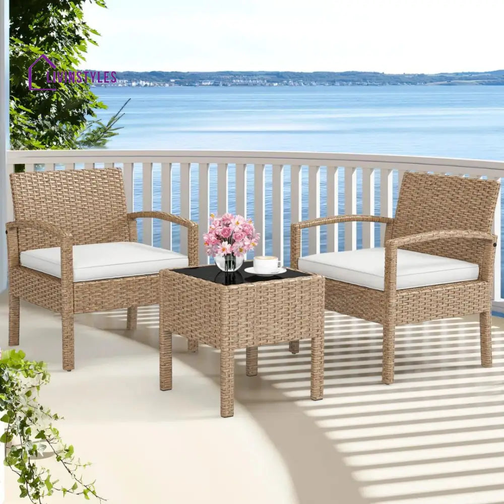 Pratiksha Outdoor Patio Seating Set 2 Chairs And 1 Table Coffee Sets