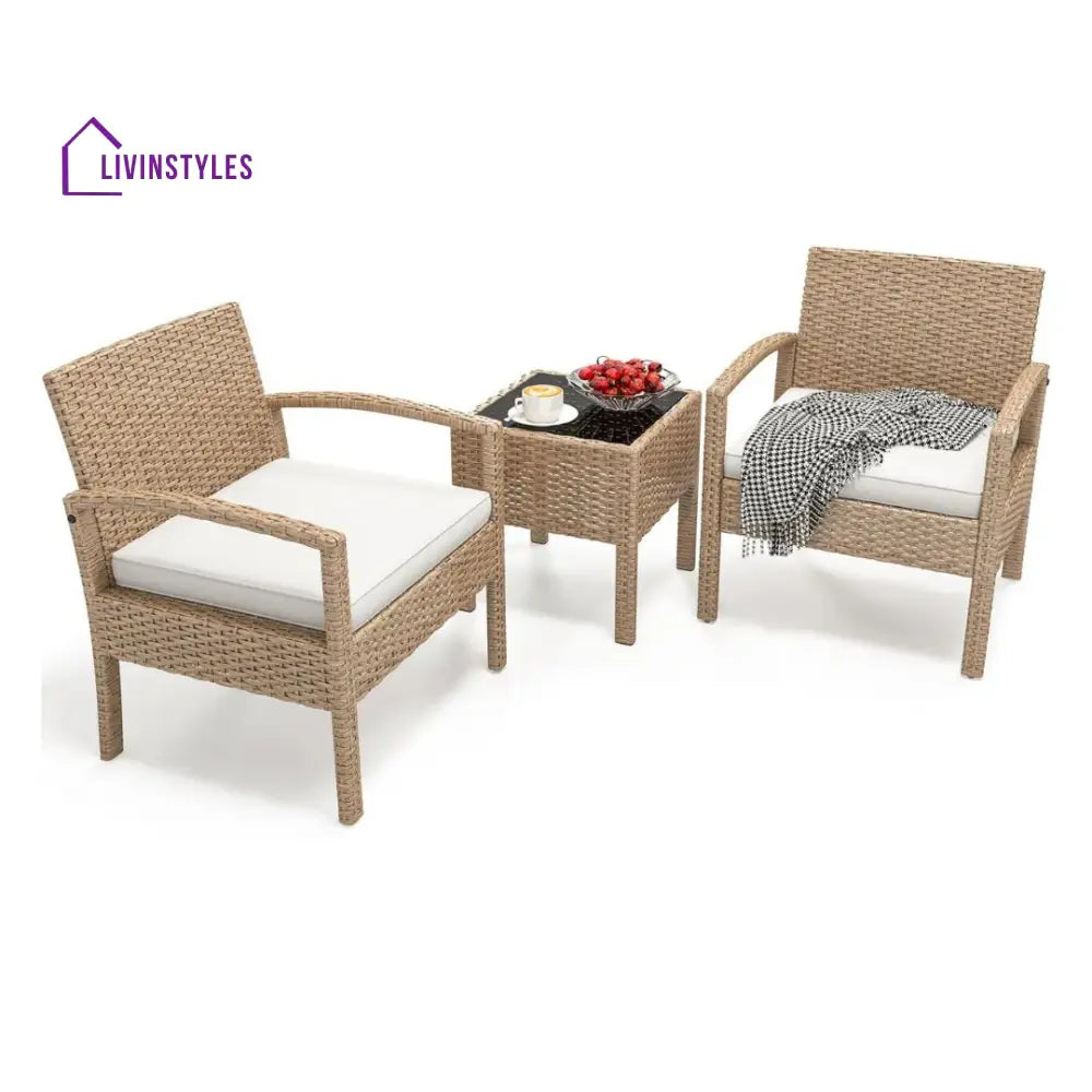 Pratiksha Outdoor Patio Seating Set 2 Chairs And 1 Table Coffee Sets