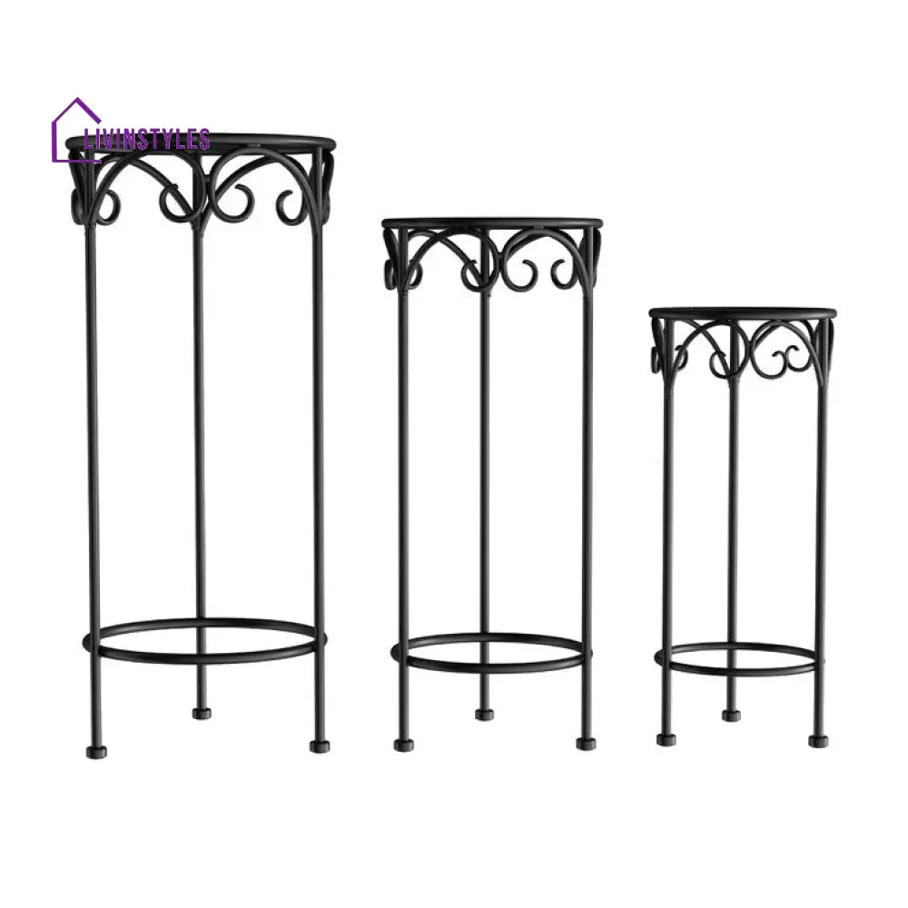 Preeti Metal Black Plant Stand For Balcony