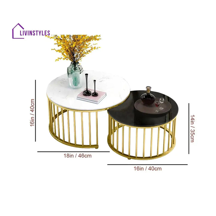 Premium Golden Caged Table Set of 2 Table