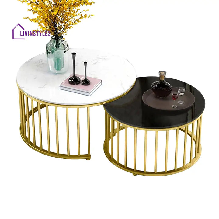 Premium Golden Caged Table Set of 2 Table