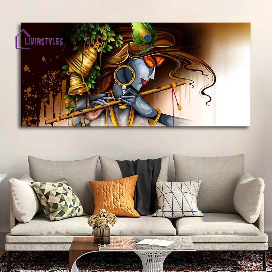 Premium Wall Canvas Large Painting Of Lord Krishna