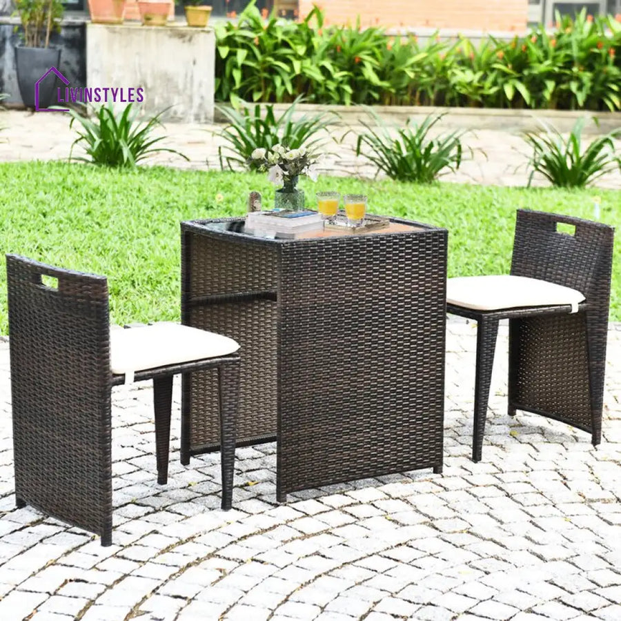 Presha 2 Seater Rectangular Outdoor Dining Set With Cushions