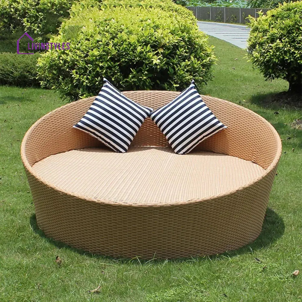 Prince Outdoor Poolside Sunbed With Cushion Daybed (Honey)