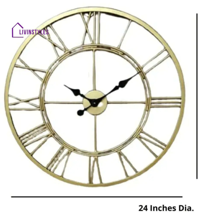 Priti Roman Metallic Wall Clock