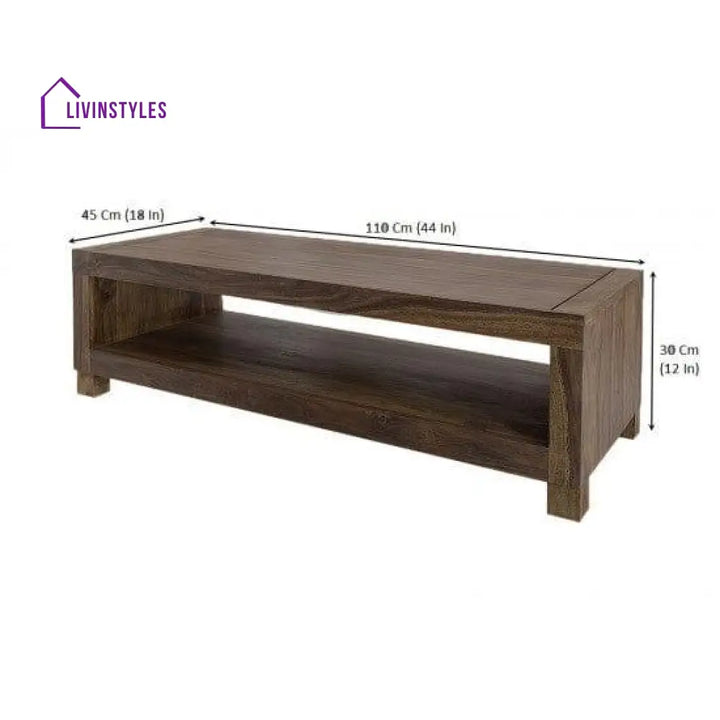 Providence Solid Sheesham Wood Tv Unit | Coffee Table In Walnut Finish